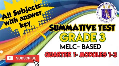 GRADE 3 Summative Test Quarter 1 for Modules 1.